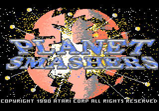 Planet Smashers title screen for Atari 7800